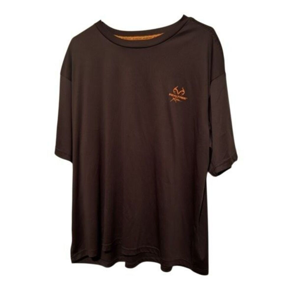 REALTREE XTRA DRI MORE TECH SIZE XL 46-48 BROWN SHORT SLEEVED SHIRT